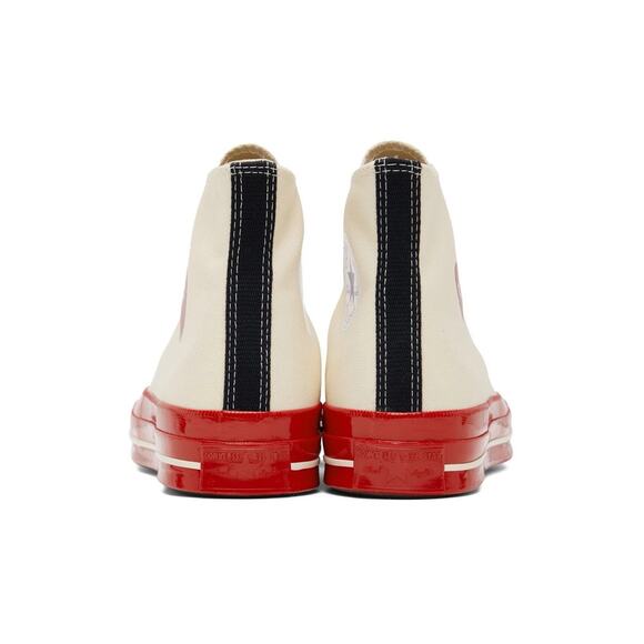 NIB Converse Chuck 70 High Top Sneakers Red Heart Comme des Garcons Unisex US 12 - Picture 3 of 9